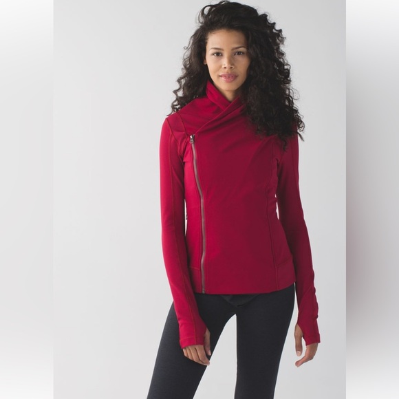 lululemon athletica Sweaters - Lululemon Bhakti Yoga Jacket in Cranberry